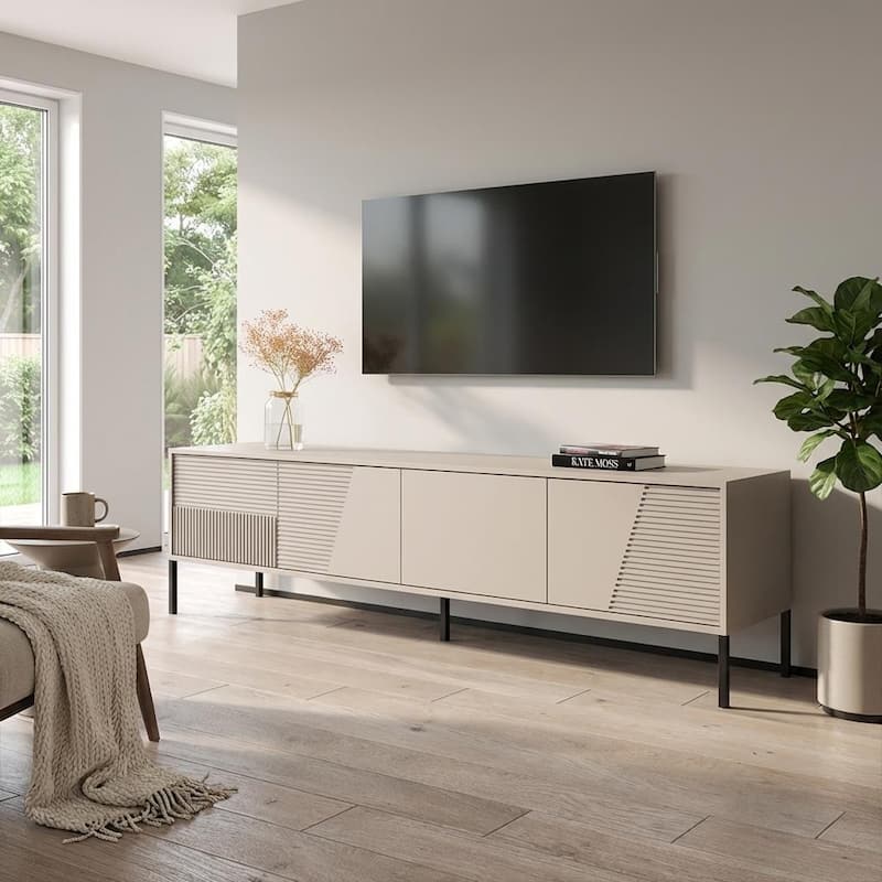 Meble Furniture Debora 01 TV Stand for up to 80" TVs 74.8"W x 21"H x 15.7"D, TV Console for TVs up to 85", Matte