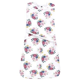 Hudson Baby Infant Girl Convertible Swaddle Sleep Sack, Blush Navy Floral