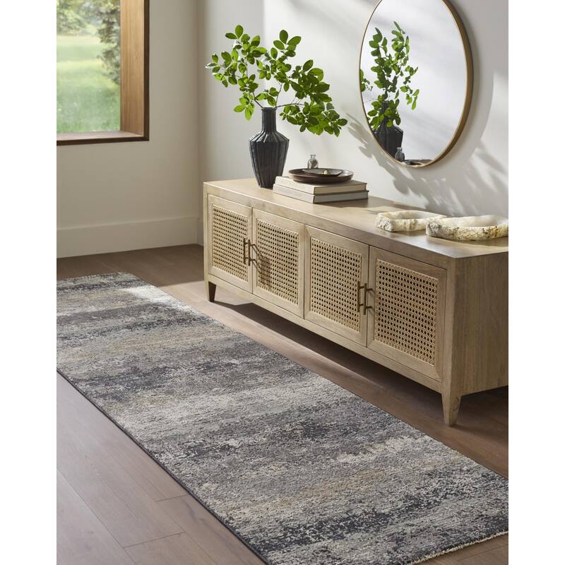 Livabliss Gakko Rustic Area Rug - Medium Gray - 2'7" x 10'