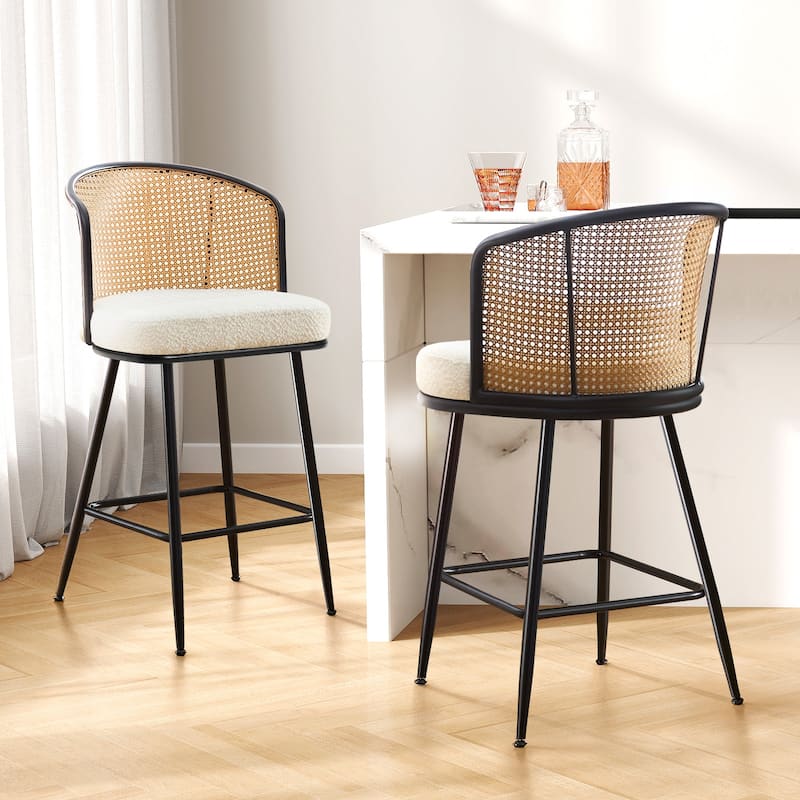 26"/29" Rattan Upholstered Bar Stool /Counter Stools Set of 2/3/4