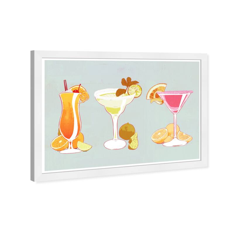 Wynwood Studio Prints 'Fruity Drinks' Tropical Orange Wall Art Print