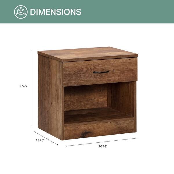 OS Home and Office Furniture Model 6006 One Drawer Mountain Oak Nightstand