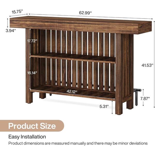 Chating Table with Footrest (Not Including Chair) - Rustic Brown - Bed ...