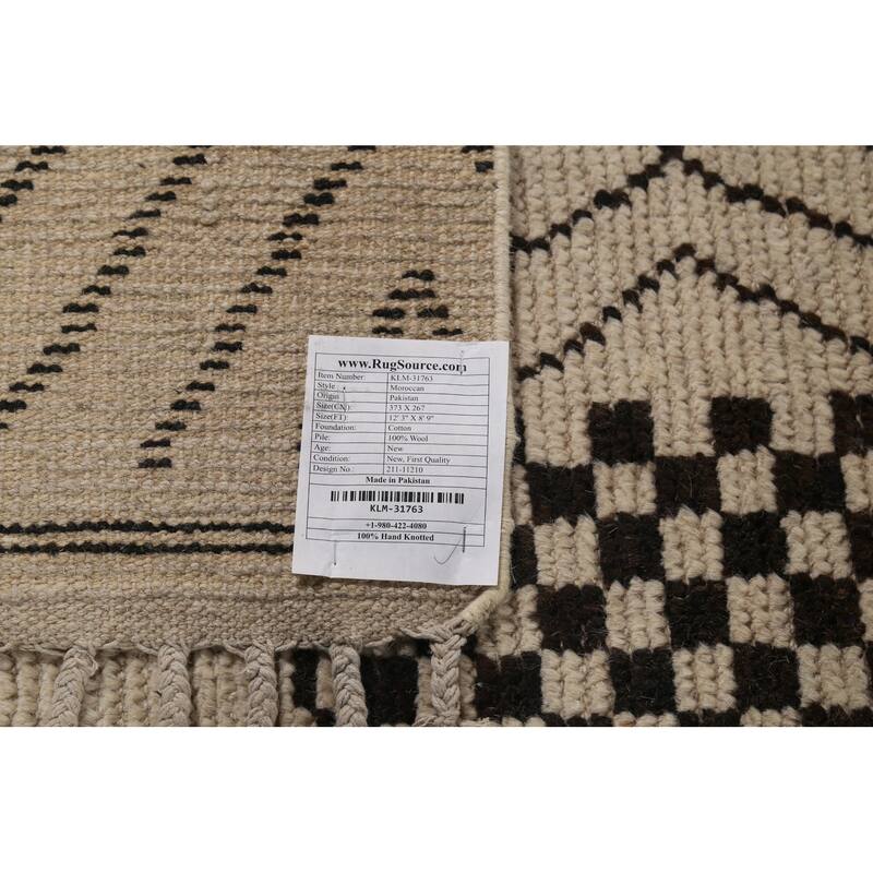 Trellis Moroccan Oriental Area Rug Handmade Wool Carpet - 8'9"x 12'3"