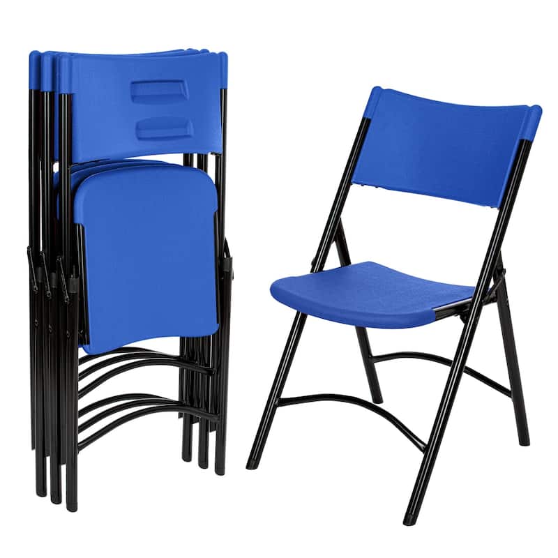 Hampden Furnishings Gwyneth Collection Resin Folding Chair, Pack of 4