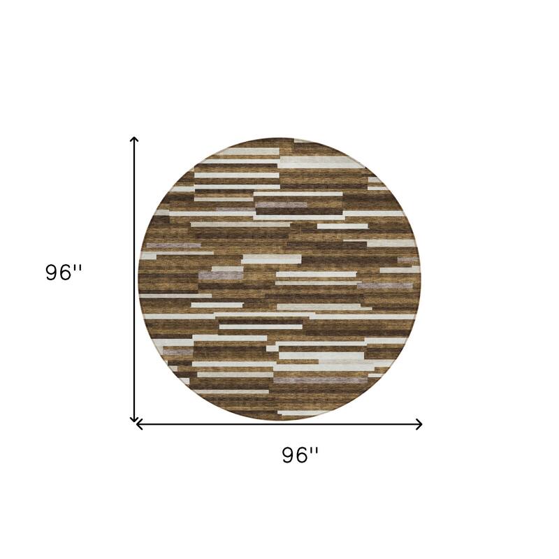 HomeRoots Striped Transitional Rectangle Outdoor Rug