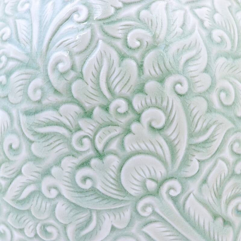 Novica Handmade Fresh Flowers Celadon Ceramic Vase