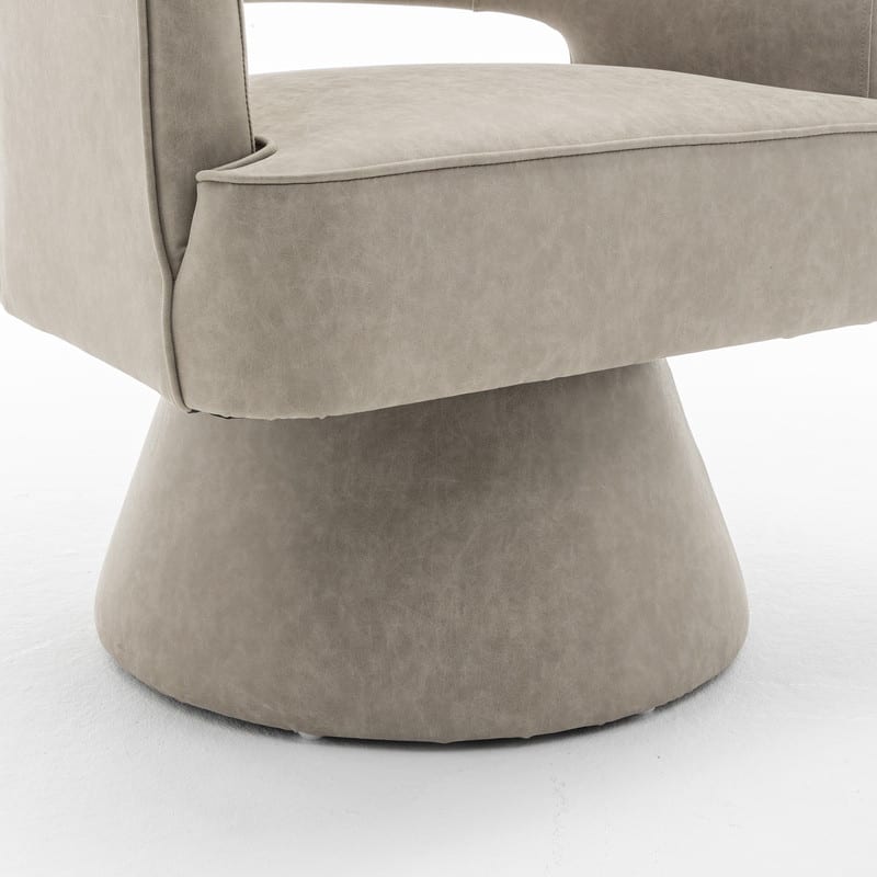 SEYNAR Modern PU Leather 360 Degree Swivel Accent Barrel Chair