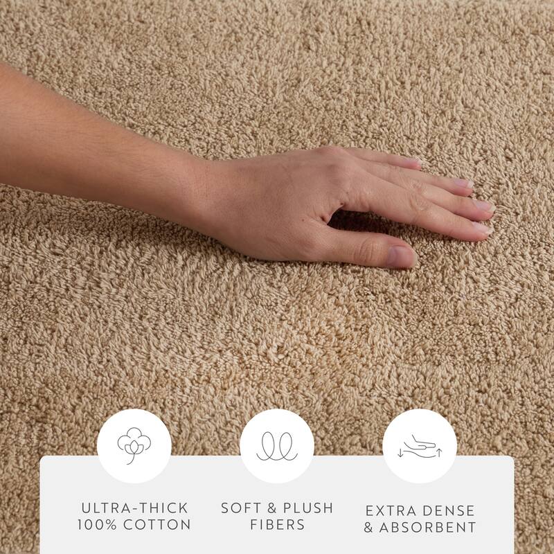 Becky Cameron 100% Cotton Reversible Solid Bath Mat