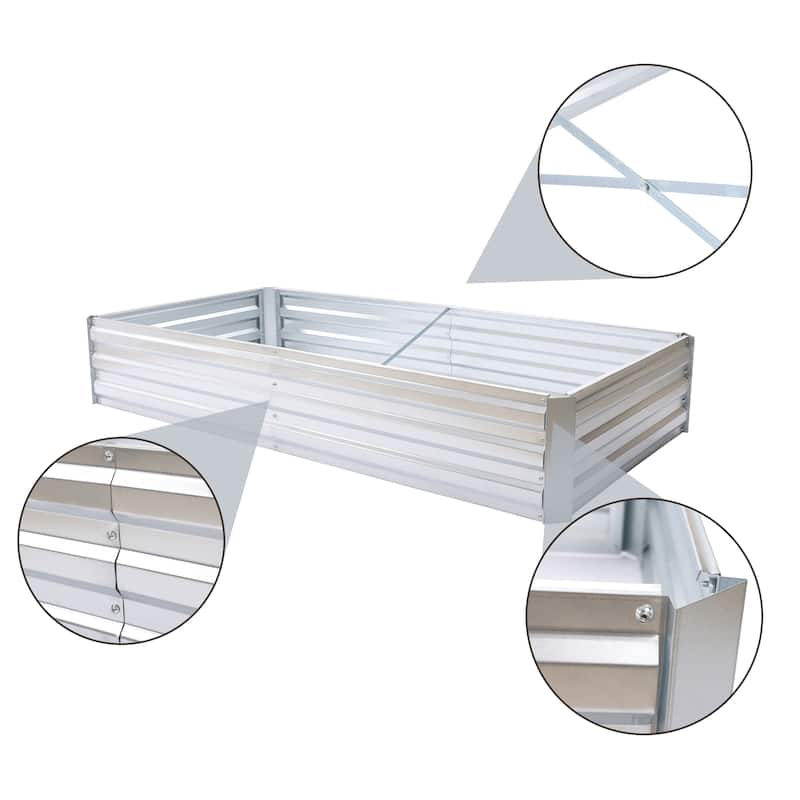 72in Rectangular Galvanized Steel Raised Garden Bed