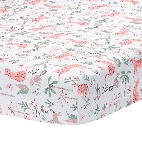Lambs Ivy Enchanted Safari Animals 100% Cotton Jungle Baby Fitted