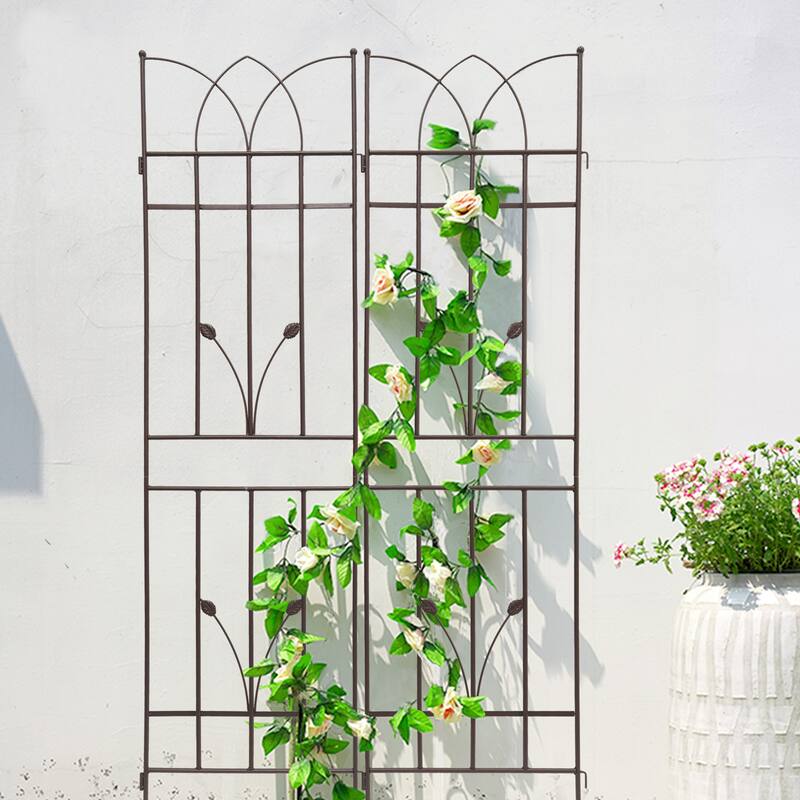 71" High Tall Metal Garden Trellis 4 Pack Rust Resistant Plant Support for Vines and Vegetables - 17.7”W x 71”H