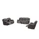 preview thumbnail 11 of 23, Betsy Furniture 3 Piece Bonded Leather Reclining Living Room Set, Sofa, Loveseat and Glider Chair