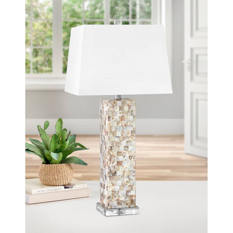 Perla 31 inch Mother of Pearl Mosaic Table Lamp