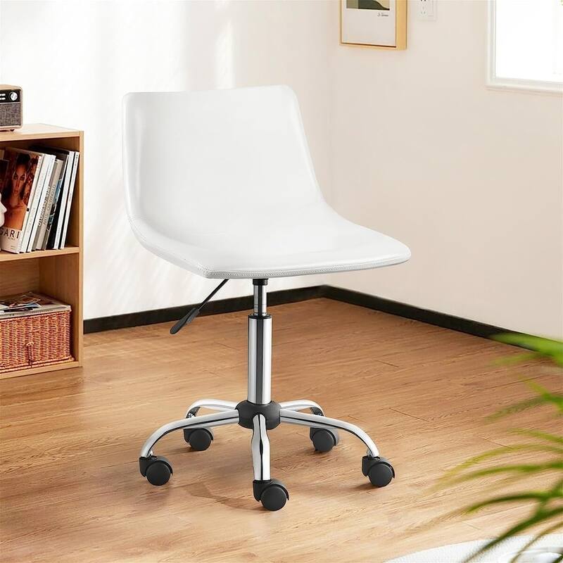 Bossin Armless Office Chair,Home Office Desk Chairs with Wheels