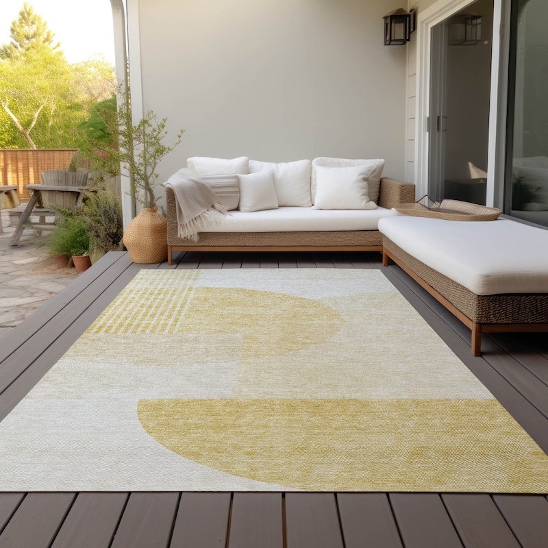 Machine Washable Indoor/ Outdoor Chantille Contemporary Deco Rug
