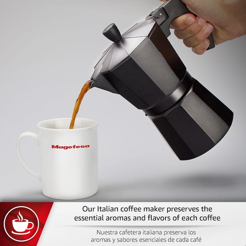 Magefesa Kenia Noir Aluminum Stovetop Espresso Maker