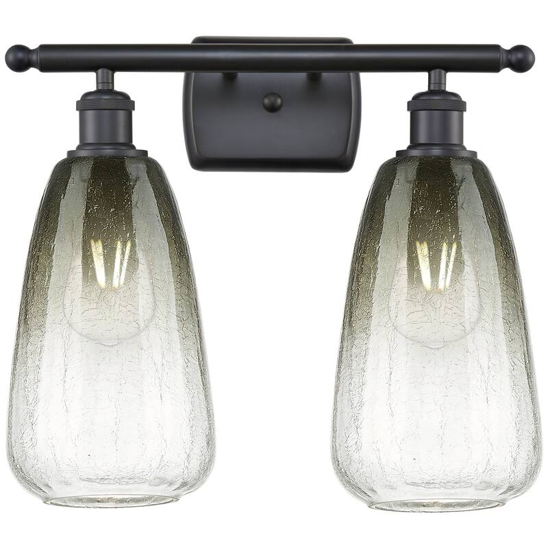 Innovations Lighting 516-2W-14-16 Brookhaven Almond Vanity Brookhaven - Matte Black / Slate