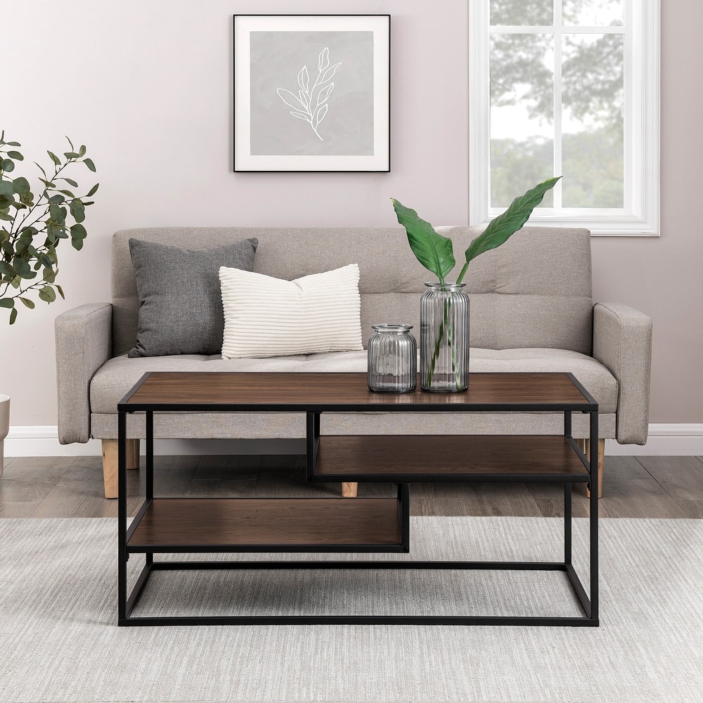Walker Edison Modern 2-Tier Coffee Table