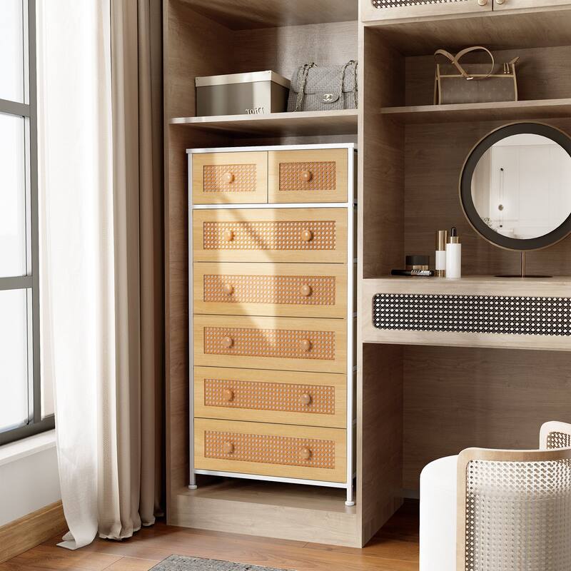 Vertical Storage Dresser 7-drawer Chest Closet Organizer Unit for Bedroom