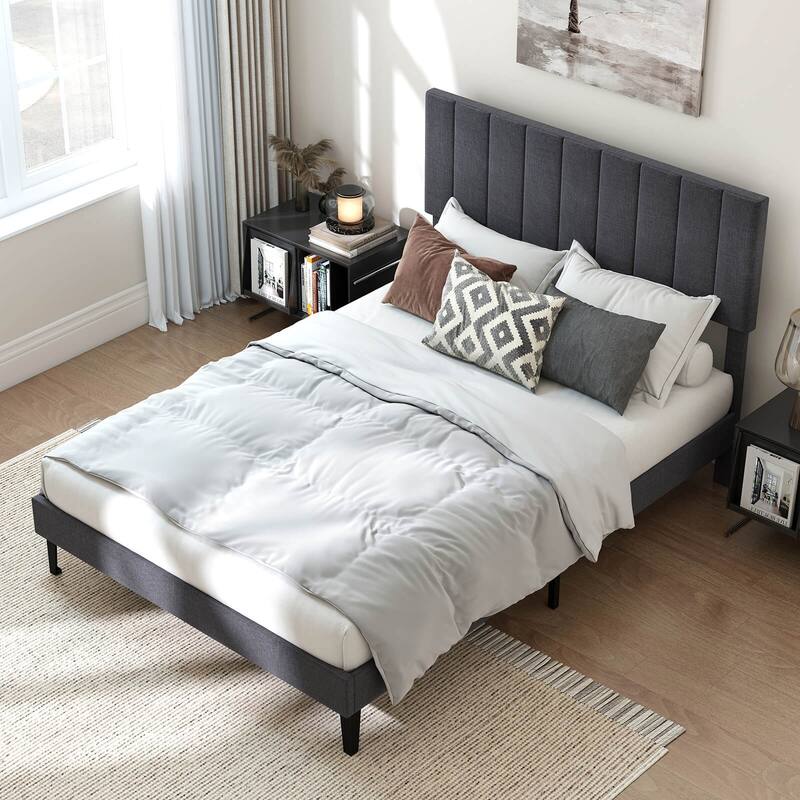 Costway Twin/Full/Queen Size Bed Frame with Height Adjustable Vertical