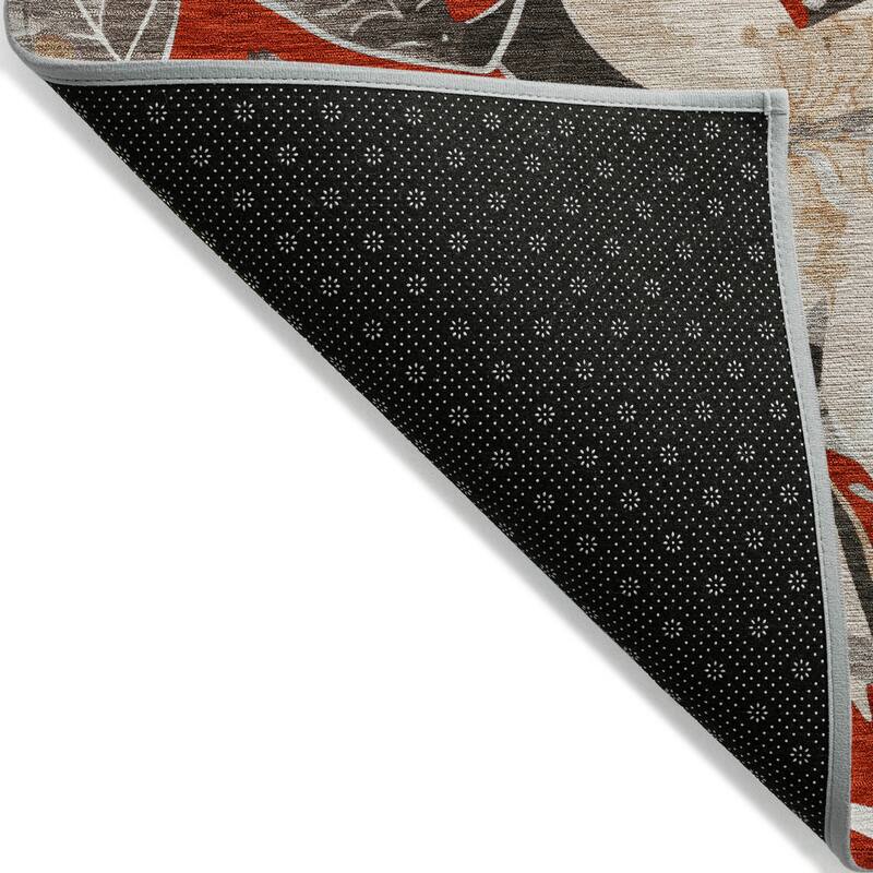 Machine Washable Indoor/ Outdoor Floral Chantille Rug