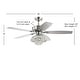 preview thumbnail 11 of 12, JONATHAN Y Moravia 48" 3-Light Glam Crystal Drum LED Ceiling Fan With Remote, Chrome