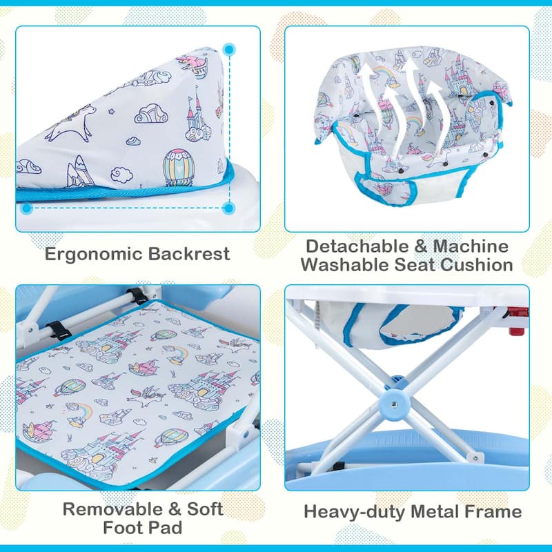 Honeyjoy 6 in 1 Baby Walker Adjustable Toddler Walker & Activity - See Details