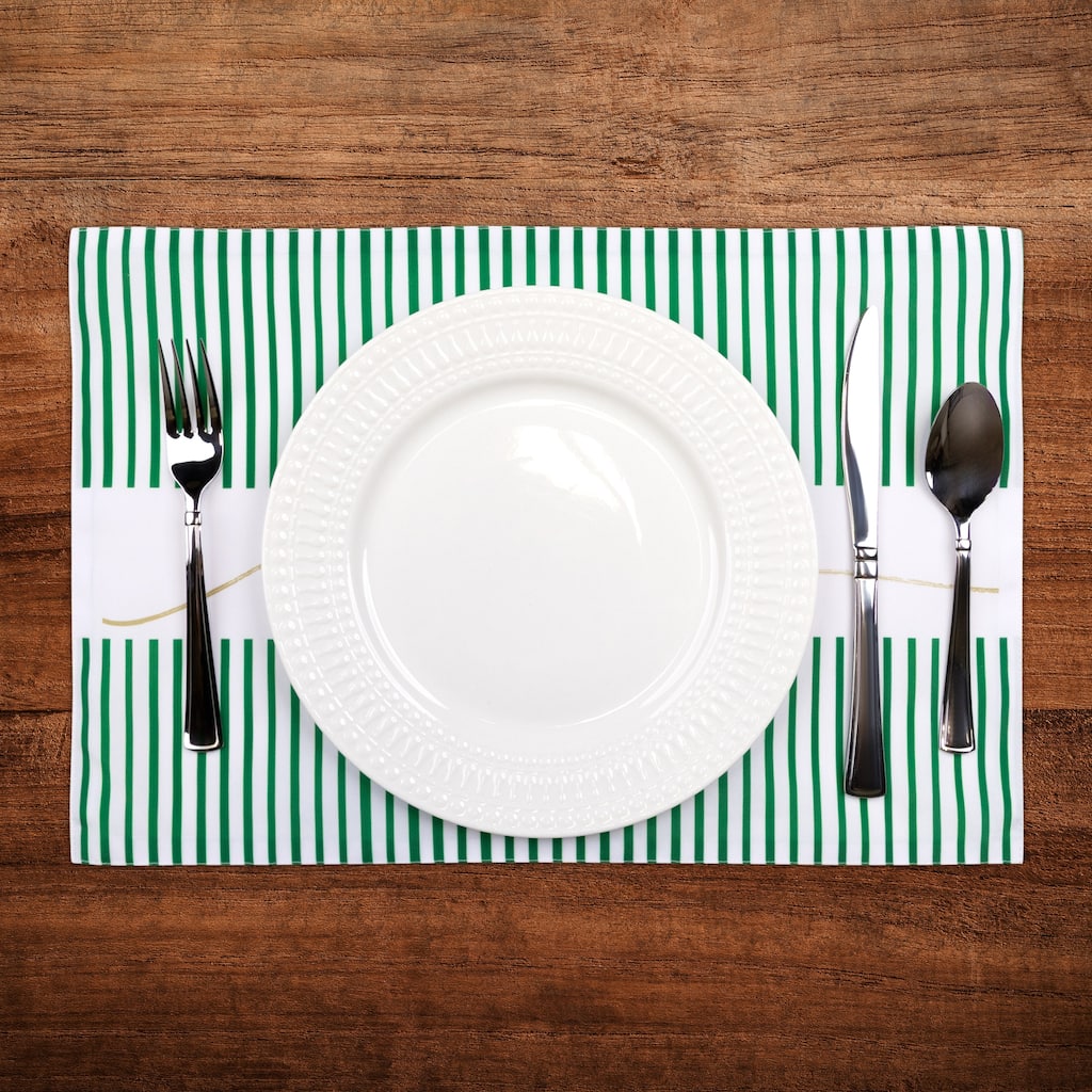 Striped Merry Christmas Rectangular Placemats - 18" - Set of 4