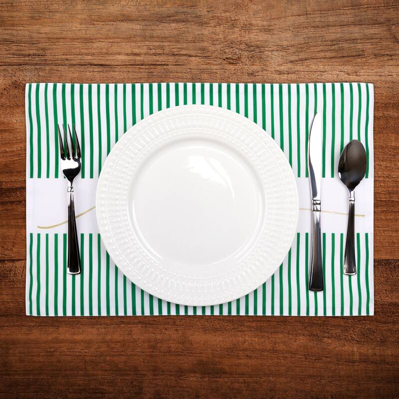 Striped Merry Christmas Rectangular Placemats - 18" - Set of 4
