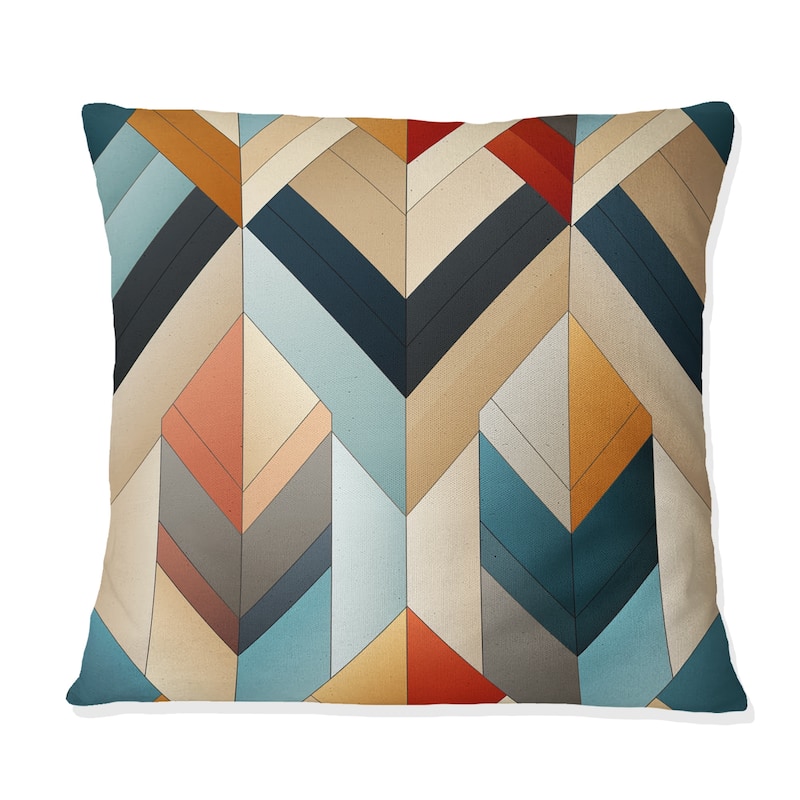 Designart "Urban Geometry Chevron Pattern" Chevron Printed Throw Pillow