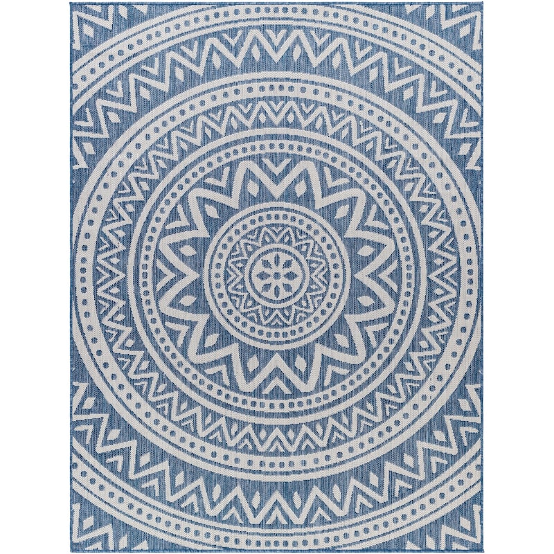 Livabliss Hurley Indoor/ Outdoor Mandala Area Rug