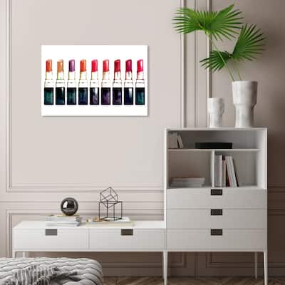 Wynwood Studio Canvas Fashion and Glam Lipstick Galore Red and Dark Red Glam Wall Art Canvas Print