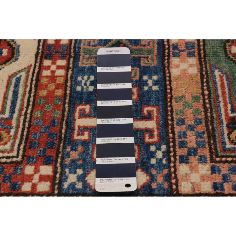 ECARPETGALLERY Hand-knotted Uzbek Ghazni Navy, Red Wool Rug - 2'8 x 9'3