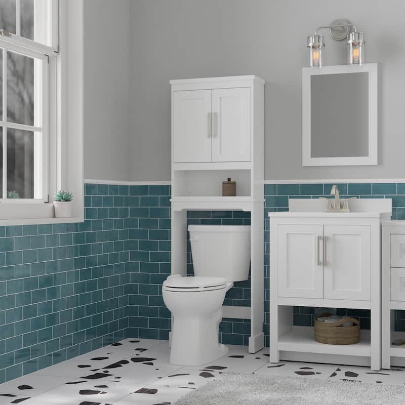 Linon Blakely 3-in-1 Tall Wall Cabinet - White Ash