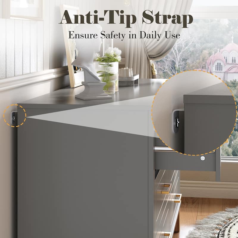 6-Drawer Double Dresser Modern Storage Cabinet