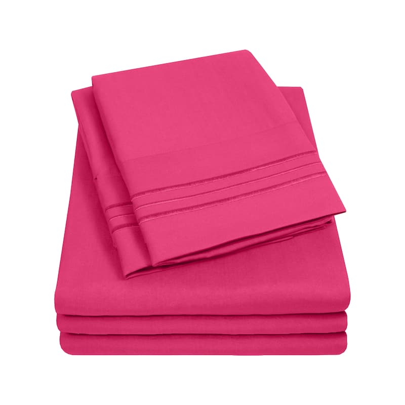 Sweet Home Collection 4 Piece Sheet Set, Ultra Soft 1800 Series, Double Brushed Microfiber