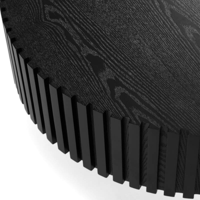 Modrest Pierre Modern Black Ash Round Coffee Table Set