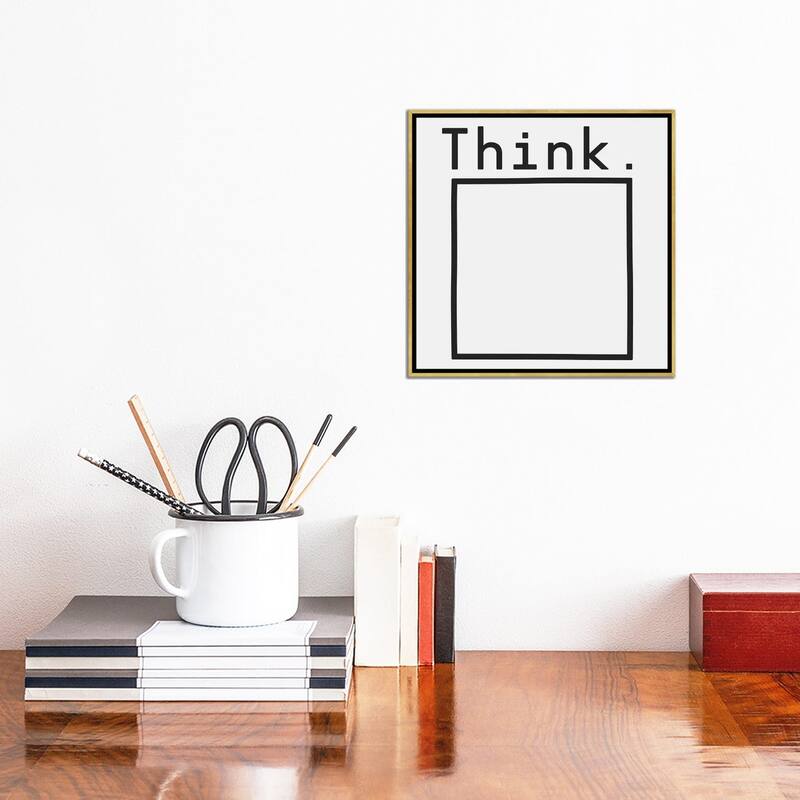 iCanvas "Think" by Florent Bodart Framed Canvas Print