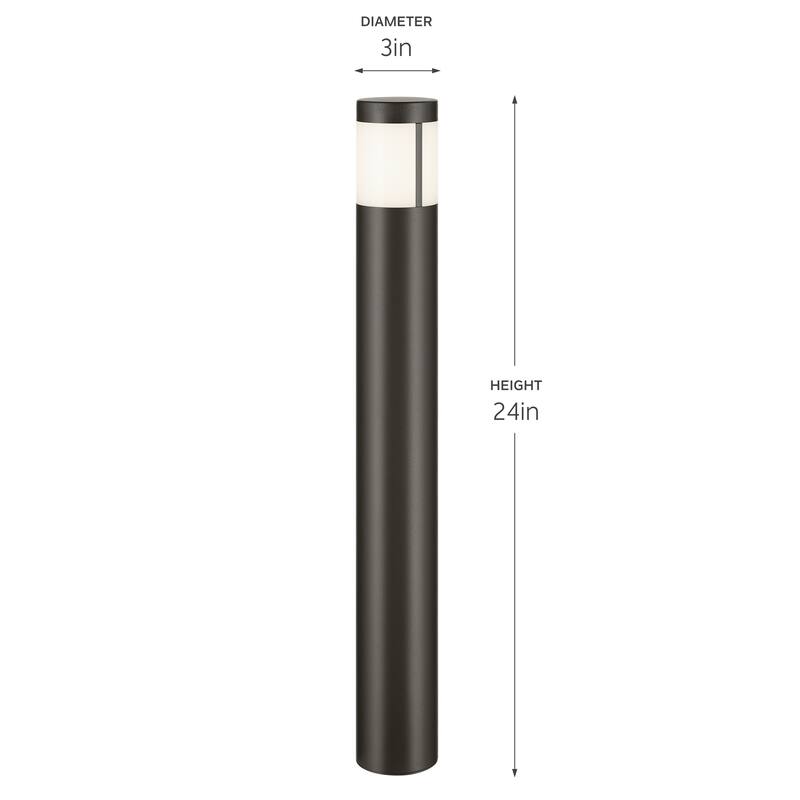 Kichler Lighting 12 Volt 3000K LED 24" Round Bollards in Textured Architectural Bronze - 24