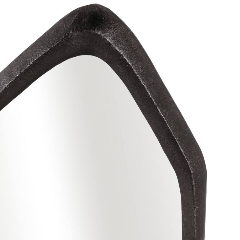 Metal Aluminum Wall Mirror Asymmetrical Shape Home Office - 32" Bronze - 19" x 1" x 32"