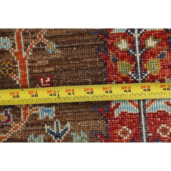 dimension image slide 0 of 2, Floral Animal Pictorial Ziegler Oriental Area Rug Handmade Wool Carpet - 3'4" x 4'11"