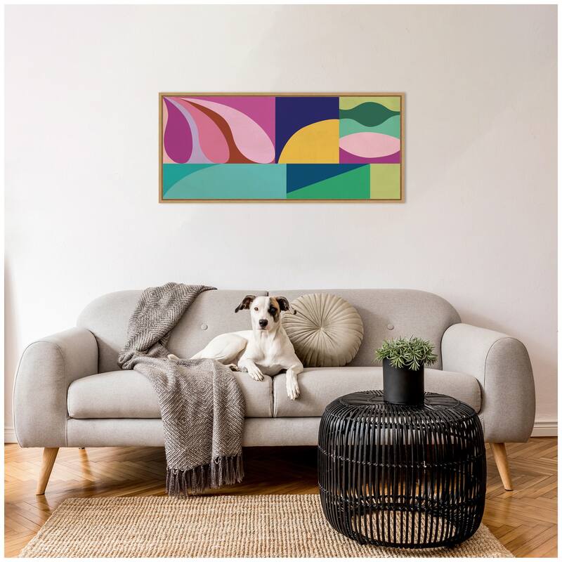 Kate and Laurel Abstract 02 Panel 1 by Rachel Lee Framed Canvas Wall Art Print