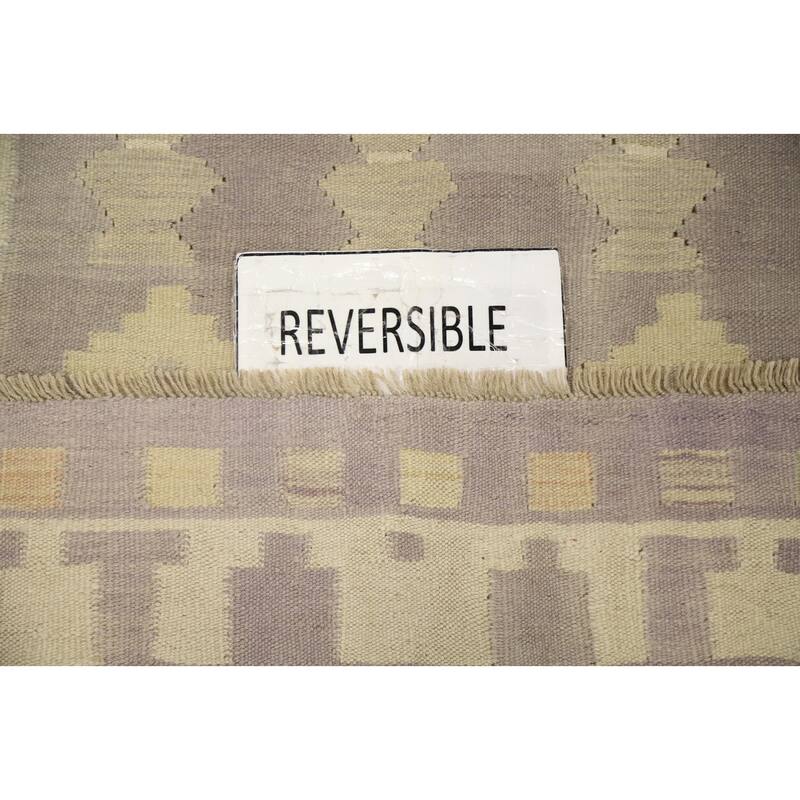 Hand Woven Oriental 100% Wool Carpet Southwestern Tribal Greys & Charcoal Kilim Area Rug - 5' 2'' X 3' 2''