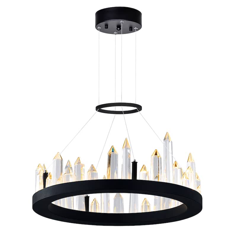 Juliette LED Chandelier With Black Finish - Black