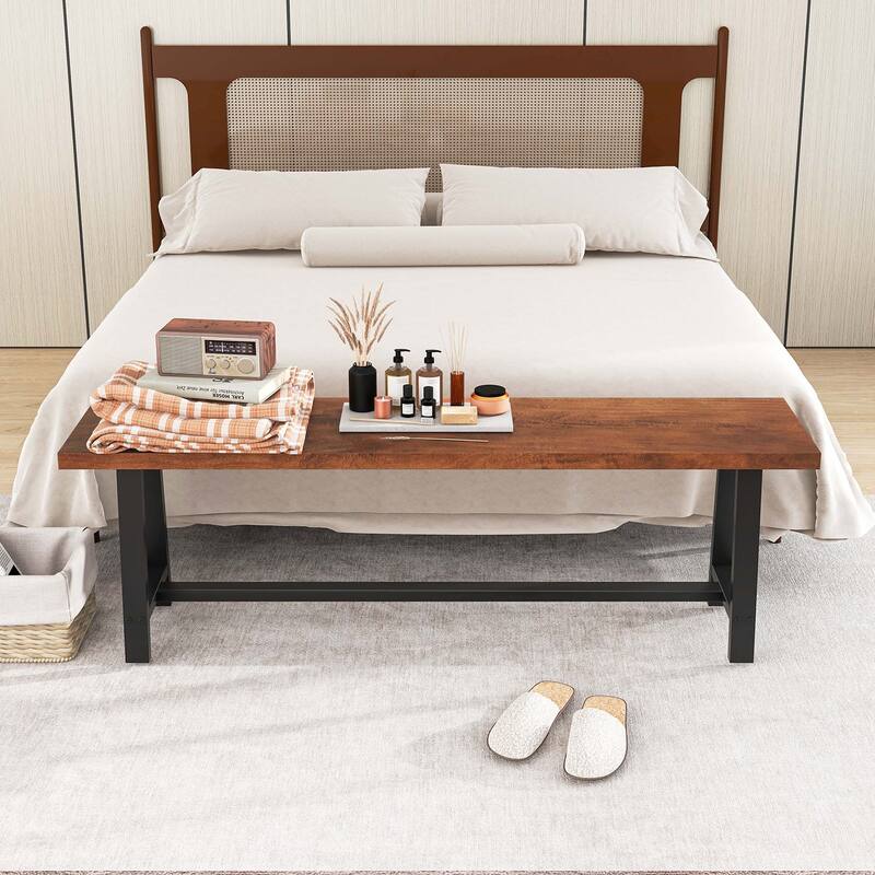 Costway 1/2 PCS 60" Dining Bench 3 Person Entryway Shoe Bench with