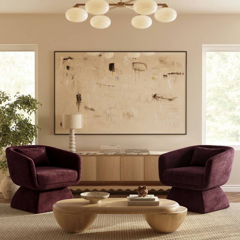 Poly & Bark Zeno Chenille Velvet Fabric Lounge Chair