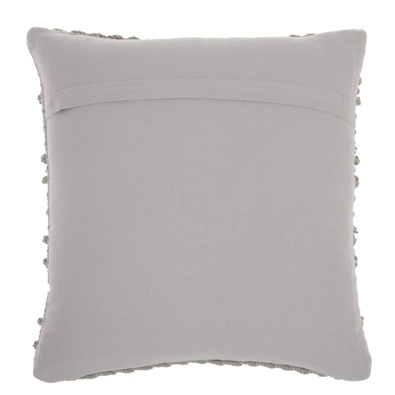 Light Gray Textured Dots and Stripes Throw Pillow