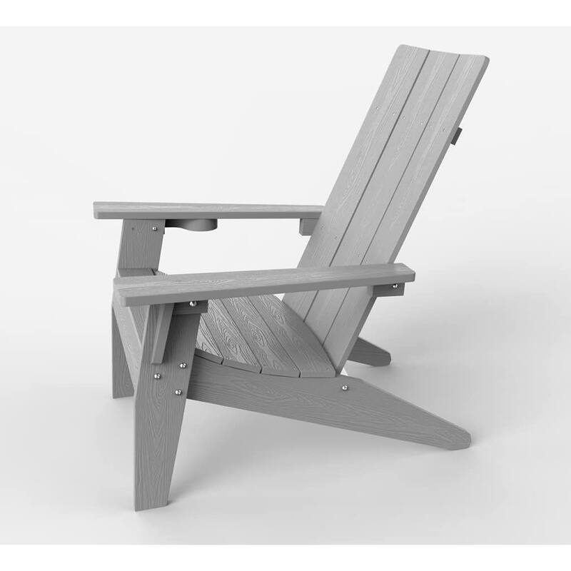 WINSOON All Weather HIPS Outdoor Adirondack Chair with Cup Holder