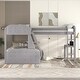 preview thumbnail 3 of 4, Gray L-Shaped Twin over Full Bunk Bed and Twin Size Loft Bed with Desk